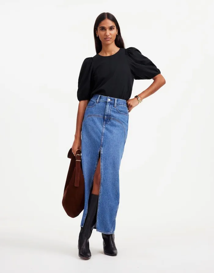 Tees Women Madewell PuffSleeve Tee Jet Black
