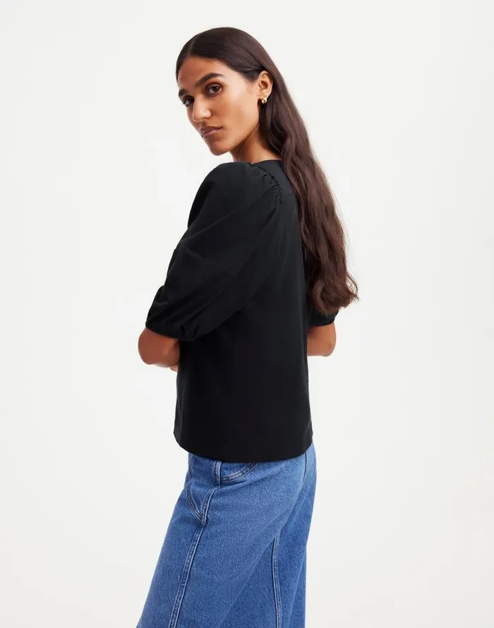 Tees Women Madewell PuffSleeve Tee Jet Black