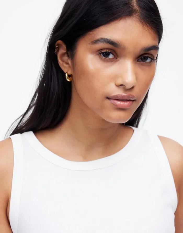Tees Women Madewell Regenerative Cotton Ribbed High Neck Tank White