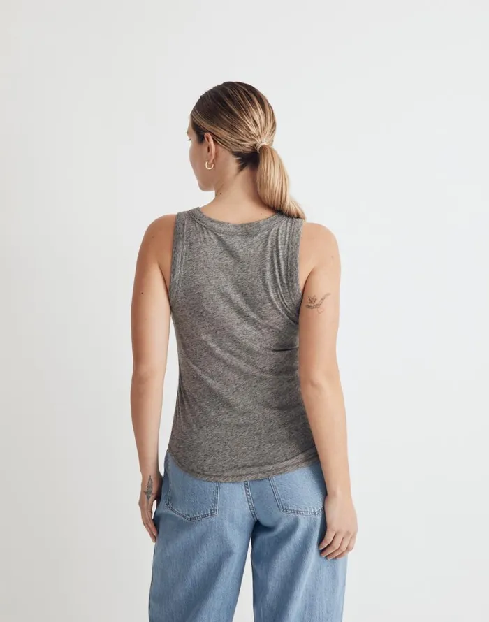Tees Women Madewell Whisper Cotton Scoopneck Tank Top Hthr Iron