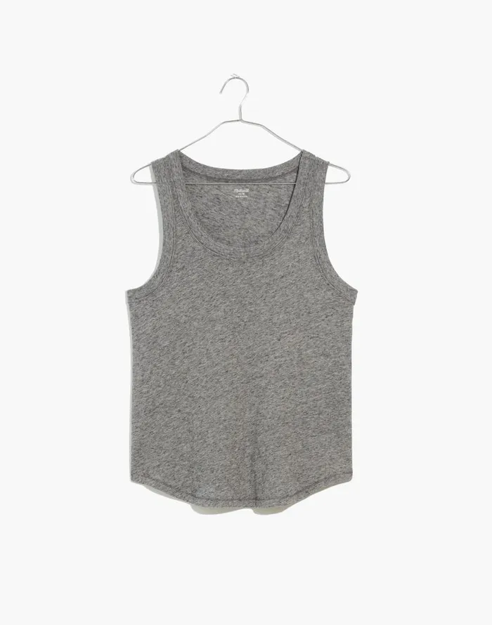 Tees Women Madewell Whisper Cotton Scoopneck Tank Top Hthr Iron