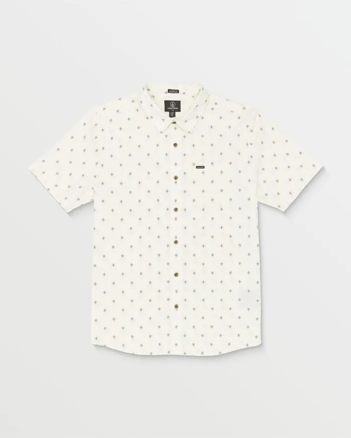 Telastone Short Sleeve Shirt 8211 Off White Mens Volcom Shirts and Flannels