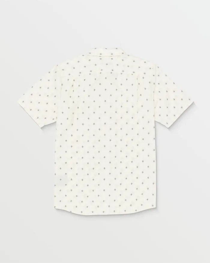 Telastone Short Sleeve Shirt 8211 Off White Mens Volcom Shirts and Flannels