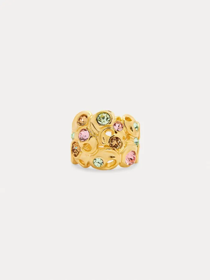 Textured Metal Ring Multi Women Oscar De La Renta Rings Textured Metal Ring Multi Women Oscar De La Renta Rings