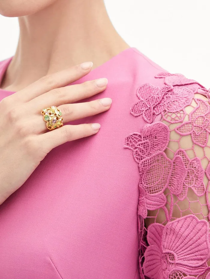 Textured Metal Ring Multi Women Oscar De La Renta Rings Textured Metal Ring Multi Women Oscar De La Renta Rings