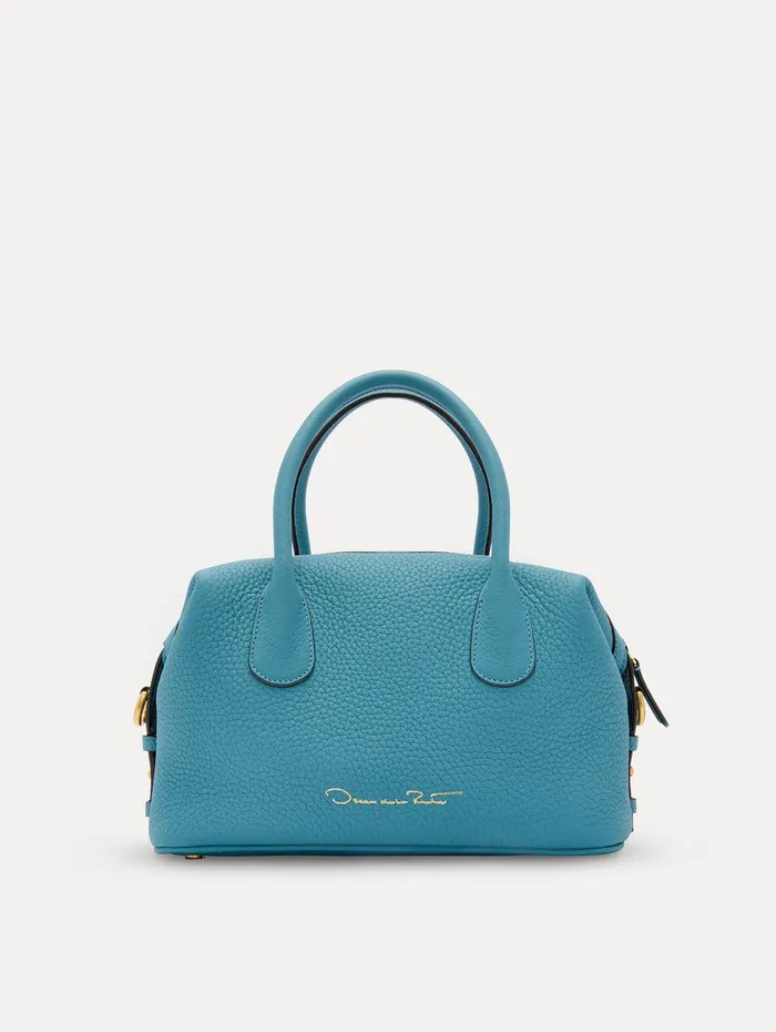 The Mini Dahlia Denim Blue Women Oscar De La Renta Handbags The Mini Dahlia Denim Blue Women Oscar De La Renta Handbags