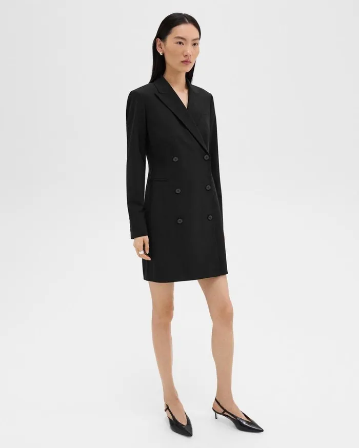 Theory Blazer Dress In Stretch Wool Black Women Dresses Theory Blazer Dress In Stretch Wool Black Women Dresses