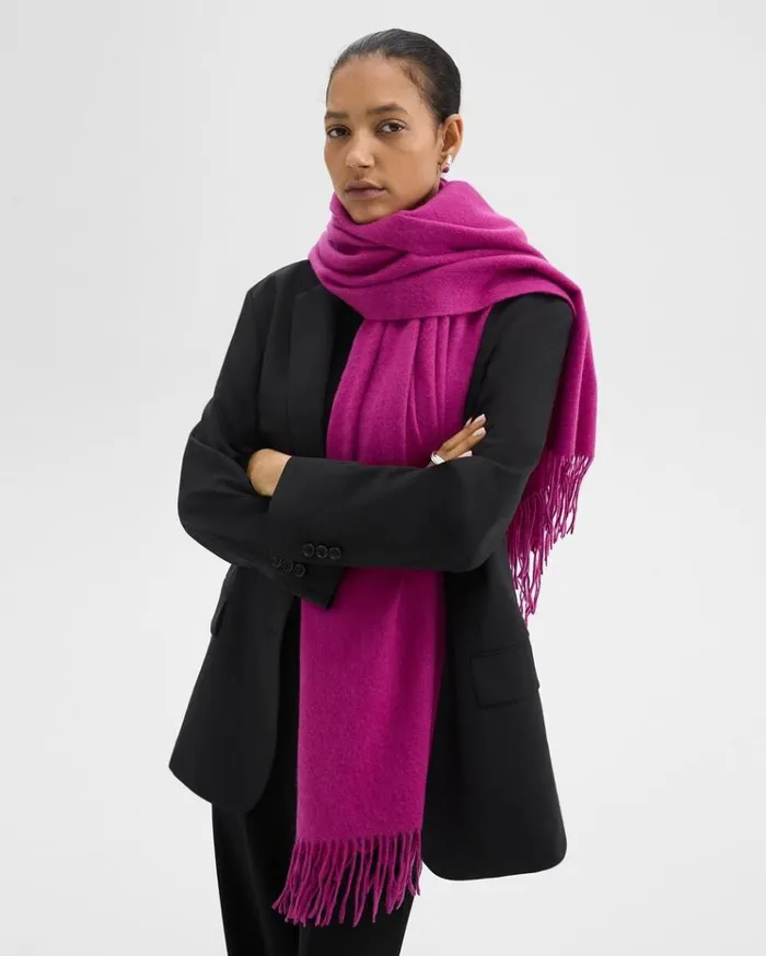 Theory Classic Scarf In Cashmere Wildflower Women Hats Gloves Scarves