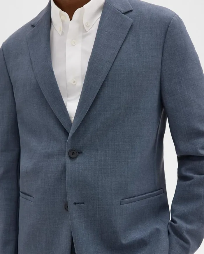 Theory Clinton Blazer In Printed Precision Ponte Dusty Blue Mel Men Blazers Jackets Theory Clinton Blazer In Printed Precision Ponte Dusty Blue Mel Men Blazers Jackets