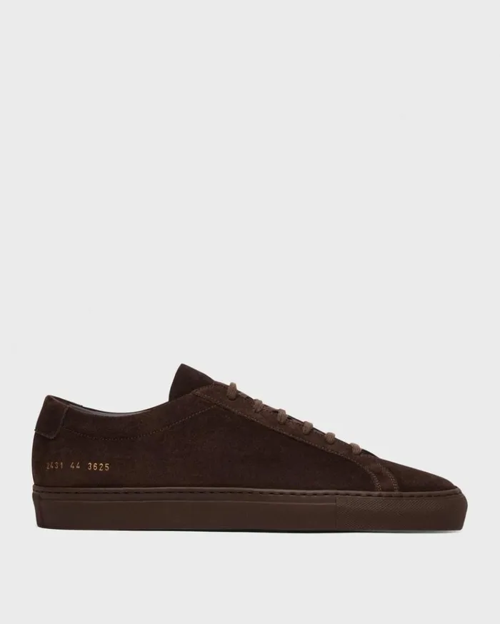 Theory Common Projects Mens Original Achilles Sneakers Dark Brown Men Shoes