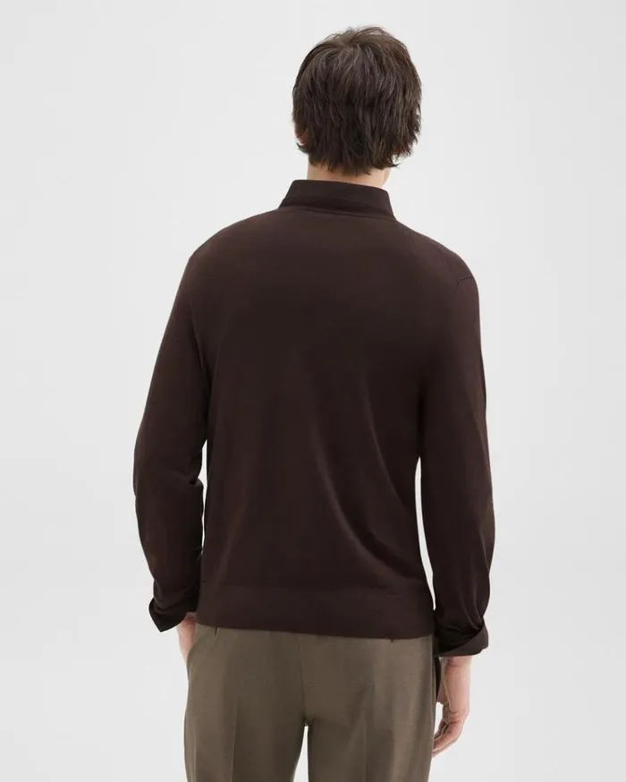 Theory Crewneck Sweater In Regal Wool Hickory Men Sweaters Cardigans