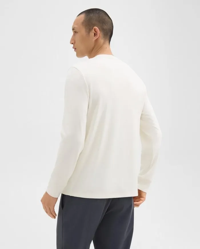 Theory Essential LongSleeve Tee In Anemone Modal Jersey Winter White Men TShirts Polos Theory Essential LongSleeve Tee In Anemone Modal Jersey Winter White Men TShirts Polos