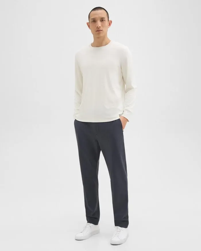 Theory Essential LongSleeve Tee In Anemone Modal Jersey Winter White Men TShirts Polos Theory Essential LongSleeve Tee In Anemone Modal Jersey Winter White Men TShirts Polos