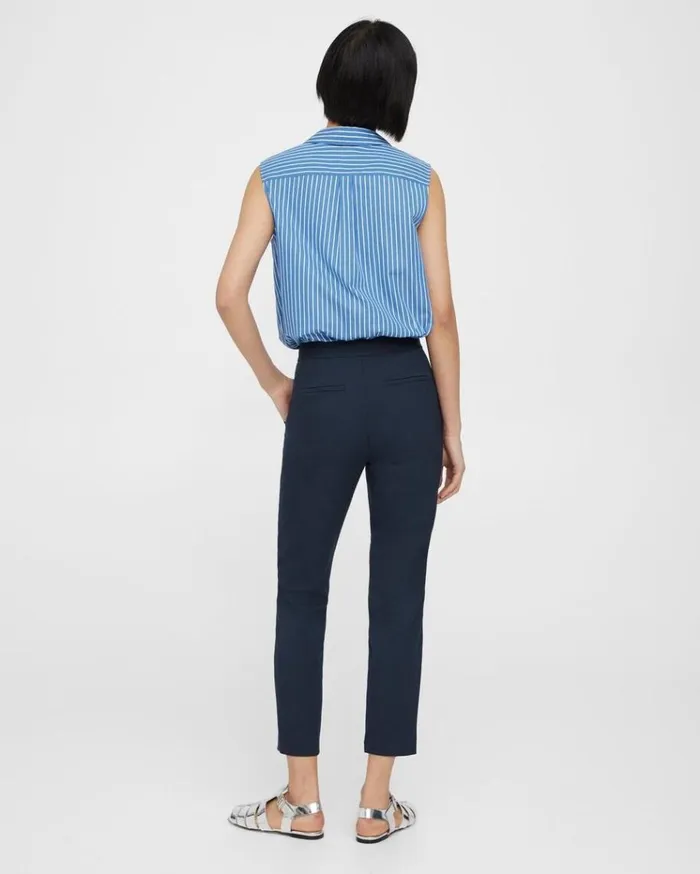 Theory Fitted Pant In Textured Gabardine Baltic Women Pants Theory Fitted Pant In Textured Gabardine Baltic Women Pants