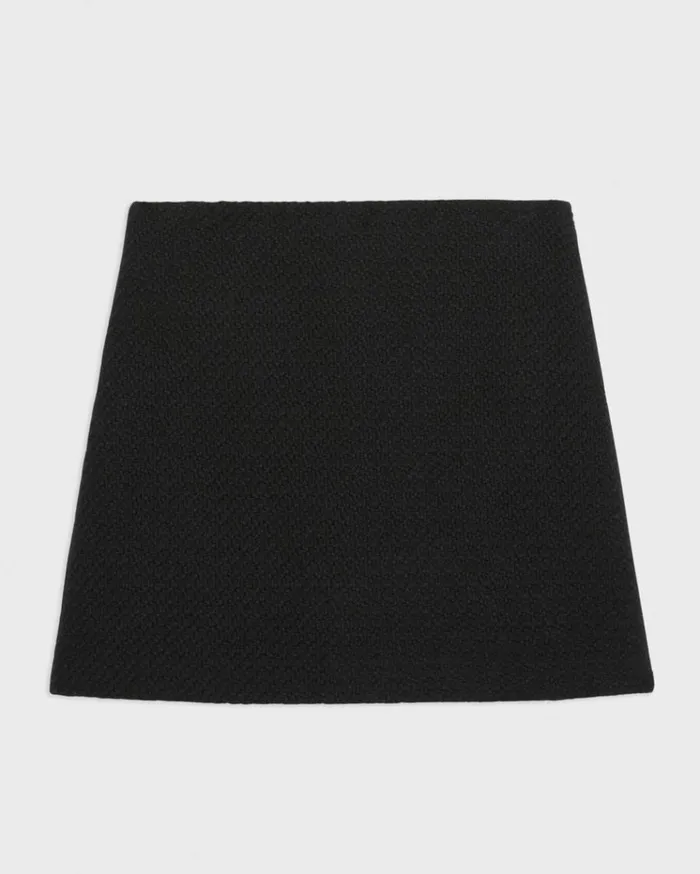 Theory HighWaist Mini Skirt In WoolBlend Tweed Black Women Skirts Theory HighWaist Mini Skirt In WoolBlend Tweed Black Women Skirts