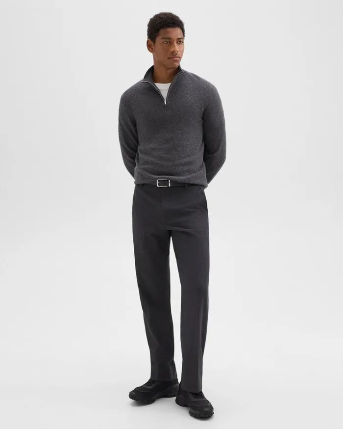 Theory Hilles QuarterZip Sweater In Cashmere Grey Heather Men Sweaters Cardigans Theory Hilles QuarterZip Sweater In Cashmere Grey Heather Men Sweaters Cardigans