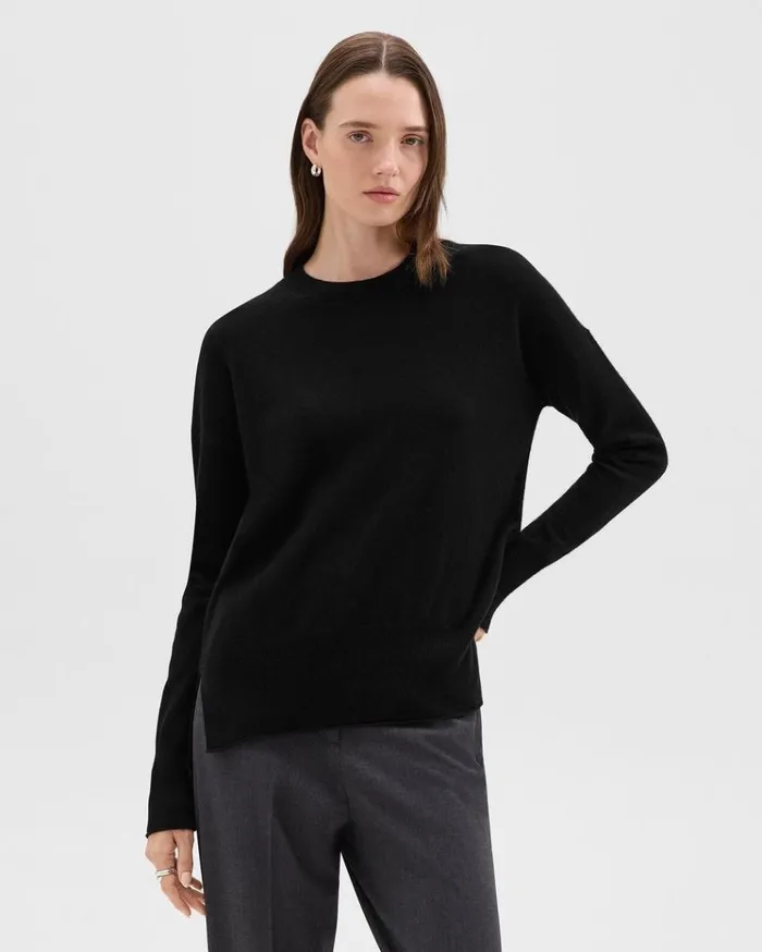 Theory Karenia Sweater In Cashmere Black Women Sweaters Cardigans