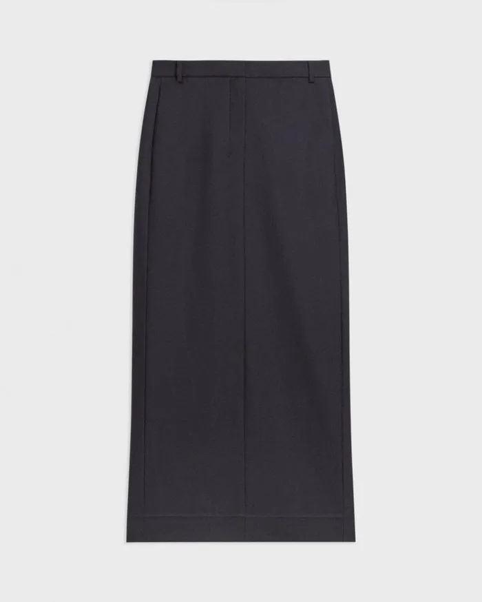 Theory Maxi Trouser Skirt In Stretch Flannel Dark Navy Women Skirts Theory Maxi Trouser Skirt In Stretch Flannel Dark Navy Women Skirts