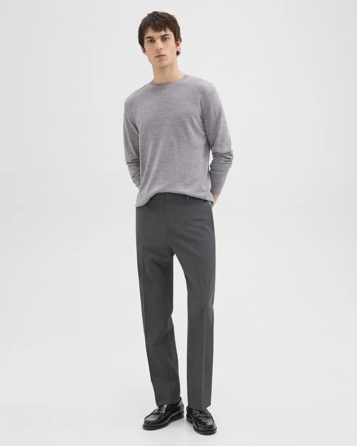 Theory Mayer Pant In Stretch Wool Medium Charcoal Men Pants