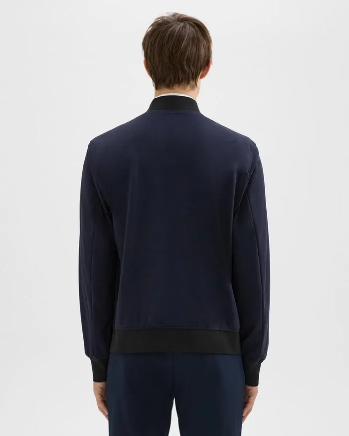 Theory Murphy Bomber Jacket In Precision Ponte Baltic Men Outerwear
