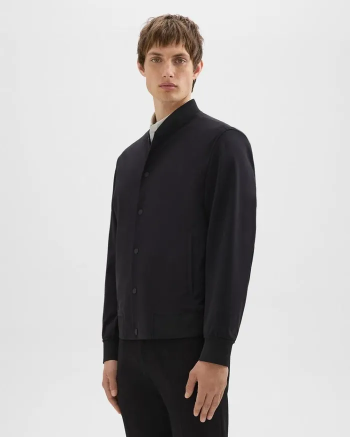 Theory Murphy Bomber Jacket In Precision Ponte Black Men Blazers Jackets