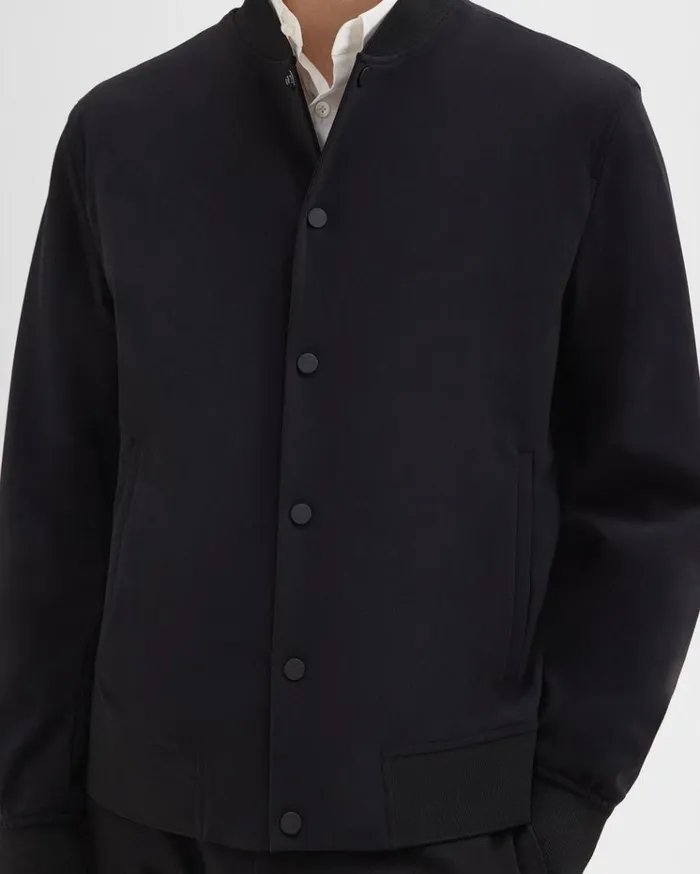 Theory Murphy Bomber Jacket In Precision Ponte Black Men Blazers Jackets