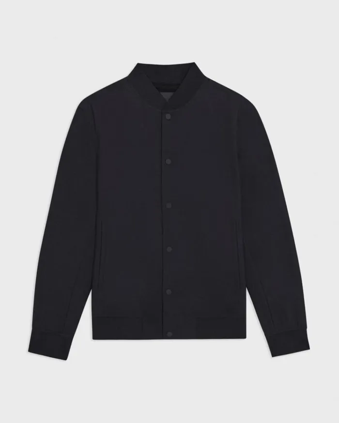 Theory Murphy Bomber Jacket In Precision Ponte Black Men Blazers Jackets
