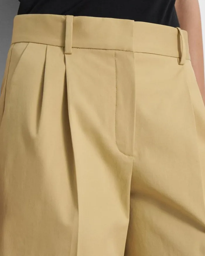Theory Pleated Short In Stretch Cotton Twill Tuscan Women Pants Theory Pleated Short In Stretch Cotton Twill Tuscan Women Pants