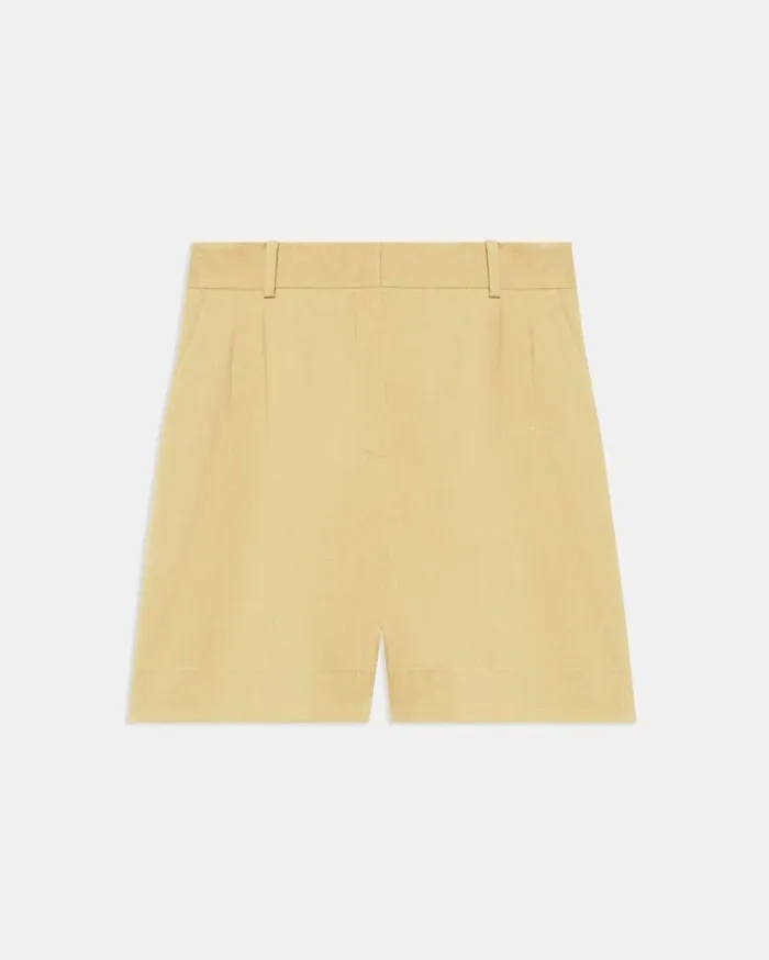 Theory Pleated Short In Stretch Cotton Twill Tuscan Women Pants Theory Pleated Short In Stretch Cotton Twill Tuscan Women Pants