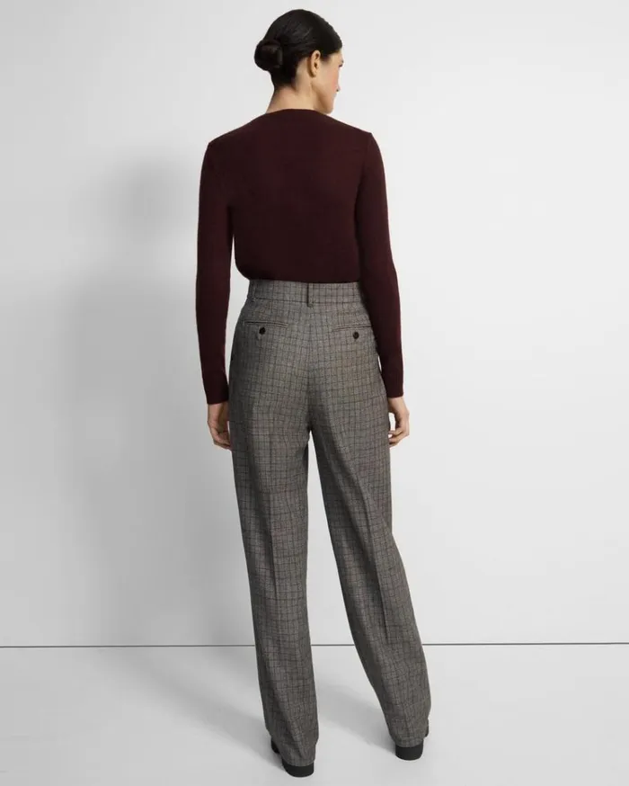 Theory Pleated WideLeg Pant In Wool Flannel Multi Women Pants Theory Pleated WideLeg Pant In Wool Flannel Multi Women Pants
