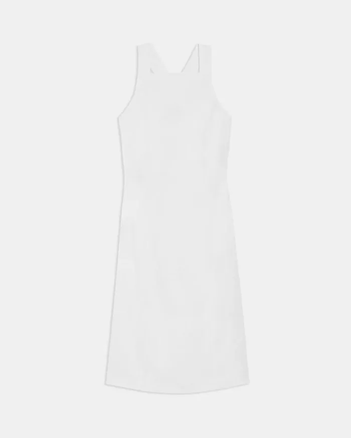 Theory Racerback Dress In Good Linen White Women Dresses