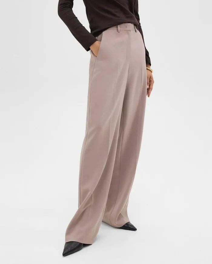 Theory Relaxed Straight Pant In Admiral Crepe Cinder Women Pants