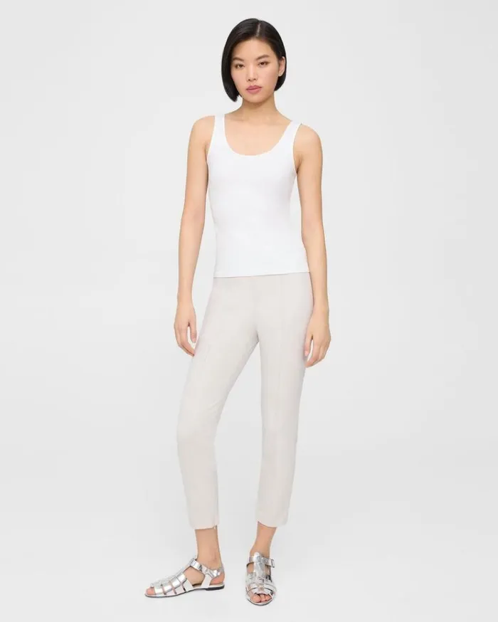 Theory Scoop Neck Tank In Stretch Cotton White Women TShirts Tank Tops Theory Scoop Neck Tank In Stretch Cotton White Women TShirts Tank Tops