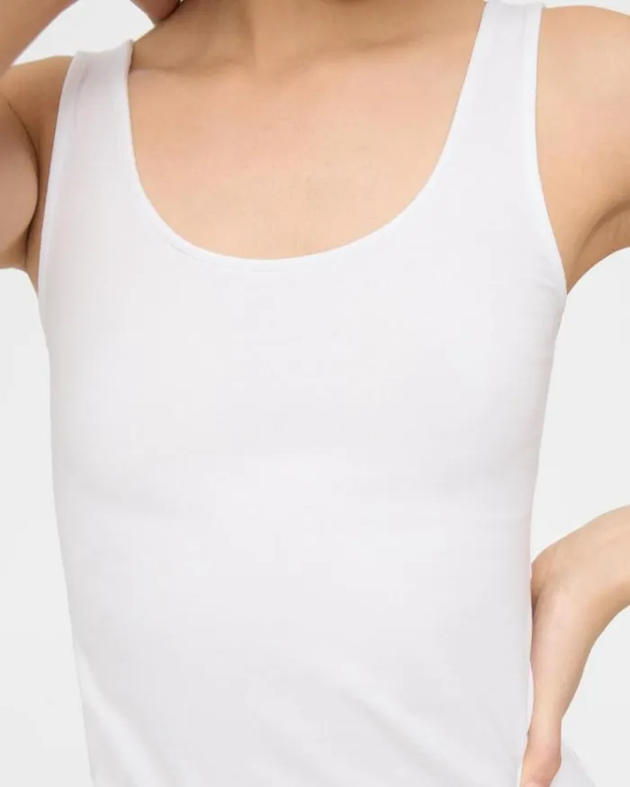 Theory Scoop Neck Tank In Stretch Cotton White Women TShirts Tank Tops Theory Scoop Neck Tank In Stretch Cotton White Women TShirts Tank Tops