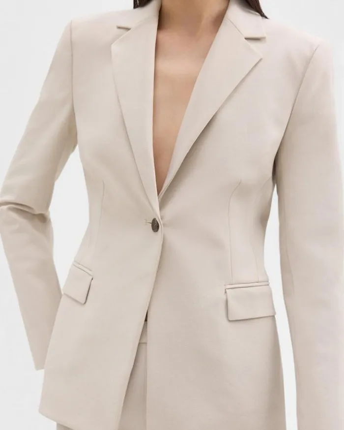 Theory Sculpted Blazer In Stretch CottonBlend New Sand Women Suits Theory Sculpted Blazer In Stretch CottonBlend New Sand Women Suits