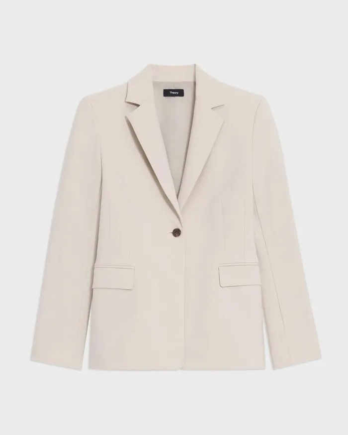 Theory Sculpted Blazer In Stretch CottonBlend New Sand Women Suits Theory Sculpted Blazer In Stretch CottonBlend New Sand Women Suits