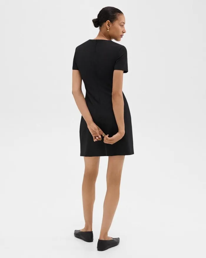 Theory Sheath Dress In Good Wool Black Women Dresses