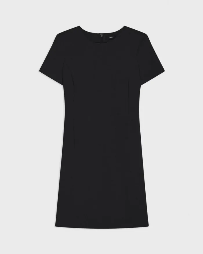 Theory Sheath Dress In Good Wool Black Women Dresses