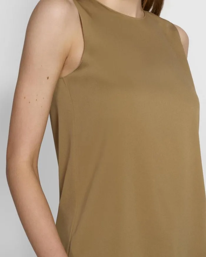 Theory Shell Top In Stretch Silk New Camel Women Tops Theory Shell Top In Stretch Silk New Camel Women Tops