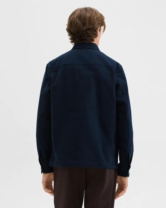 Theory Shirt Jacket In Moleskin Twill Baltic Men Outerwear Theory Shirt Jacket In Moleskin Twill Baltic Men Outerwear