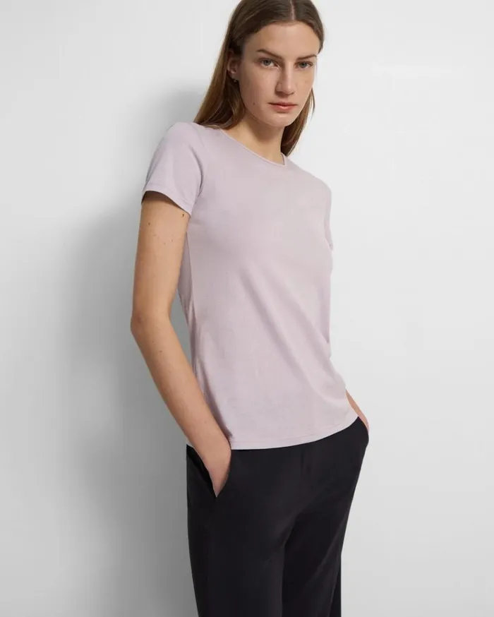 Theory Slim Tee In Organic Cotton Wisteria Women TShirts Tank Tops