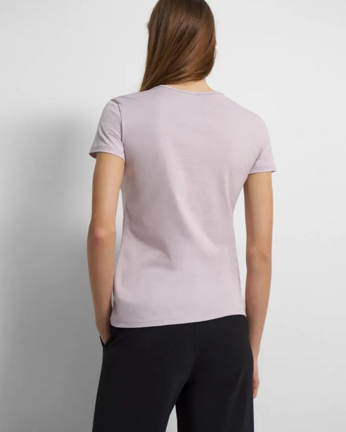 Theory Slim Tee In Organic Cotton Wisteria Women TShirts Tank Tops Theory Slim Tee In Organic Cotton Wisteria Women TShirts Tank Tops