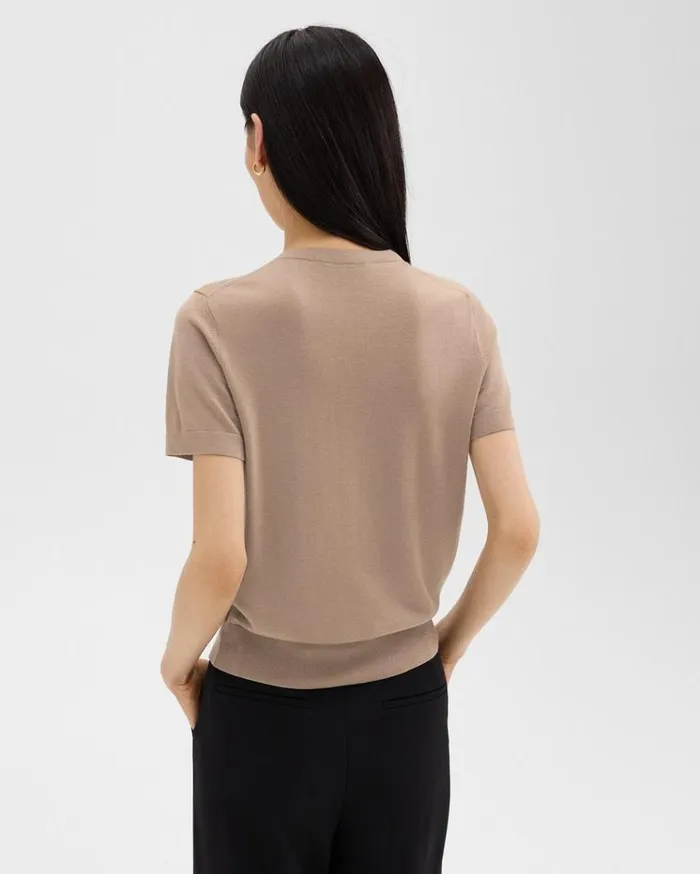 Theory Sweater Tee In Regal Wool Palomino Women Sweaters Cardigans