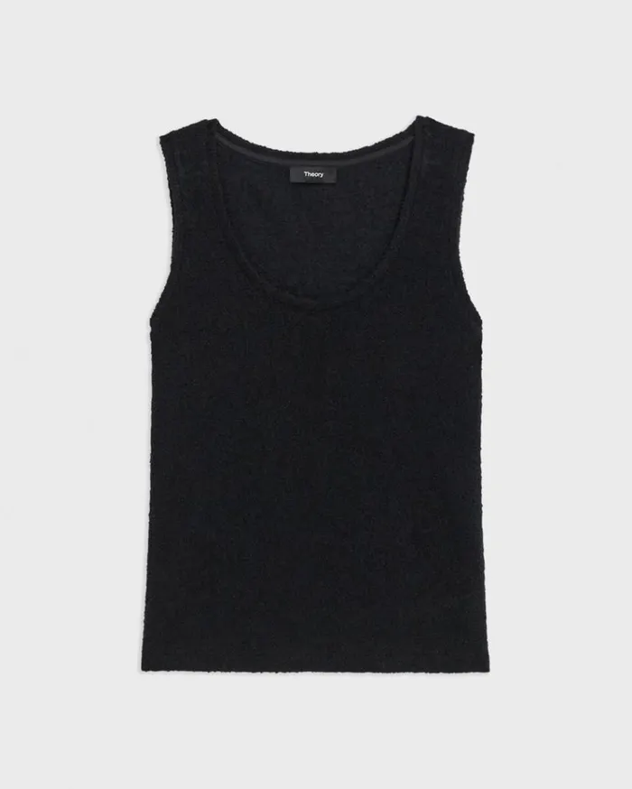 Theory Tiny Tank In Boucl Jersey Black Women TShirts Tank Tops Theory Tiny Tank In Boucl Jersey Black Women TShirts Tank Tops