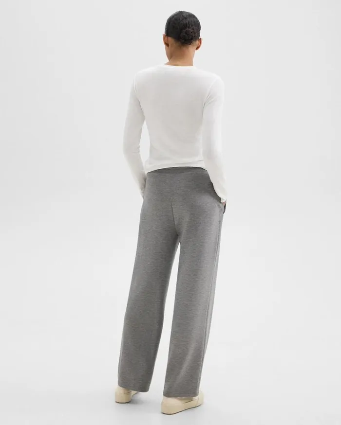 Theory Track Pant In DoubleKnit Jersey Grey Meloat Mel Women Pants Theory Track Pant In DoubleKnit Jersey Grey Meloat Mel Women Pants