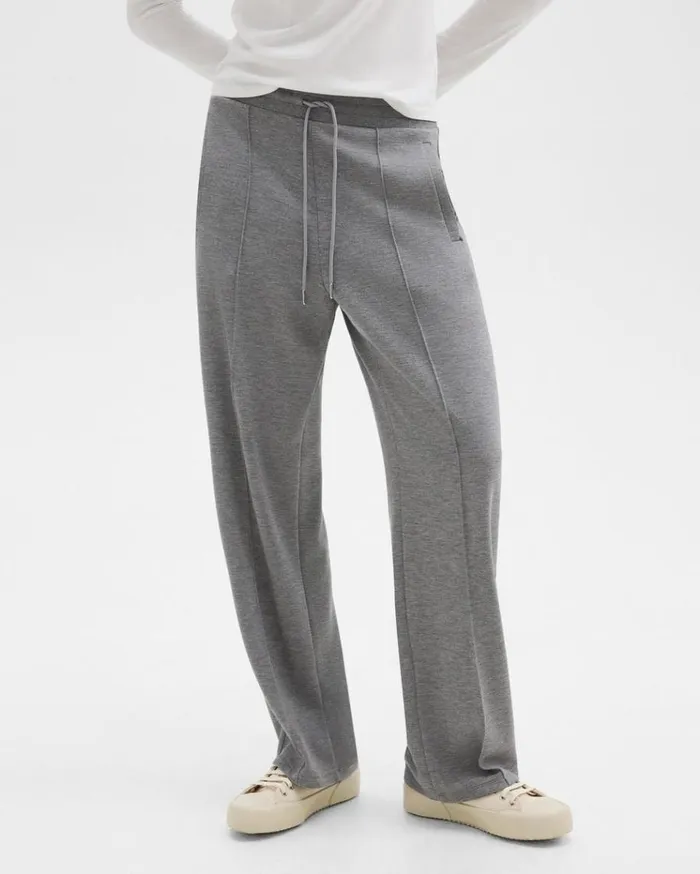 Theory Track Pant In DoubleKnit Jersey Grey Meloat Mel Women Pants Theory Track Pant In DoubleKnit Jersey Grey Meloat Mel Women Pants