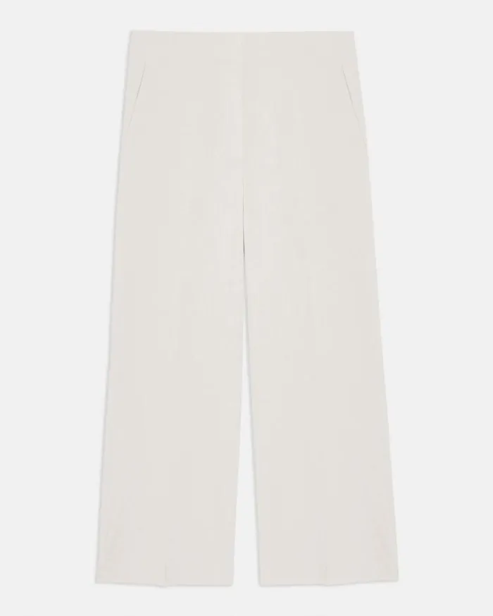 Theory Wide Crop Pant In Good Linen Sand Women Pants