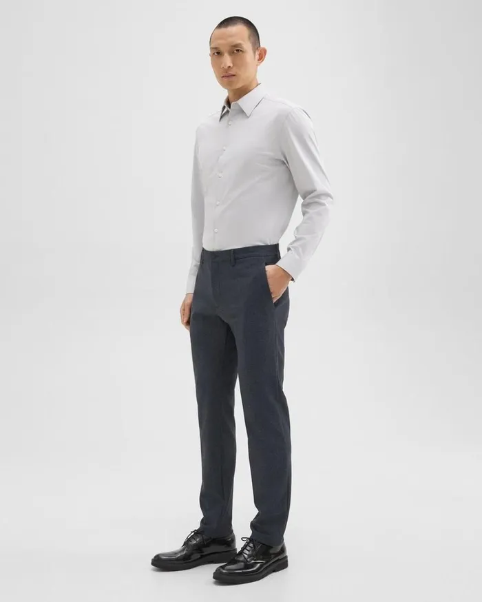 Theory Zaine Pant In Herringbone Precision Ponte Baltic Melange Men Suits Theory Zaine Pant In Herringbone Precision Ponte Baltic Melange Men Suits