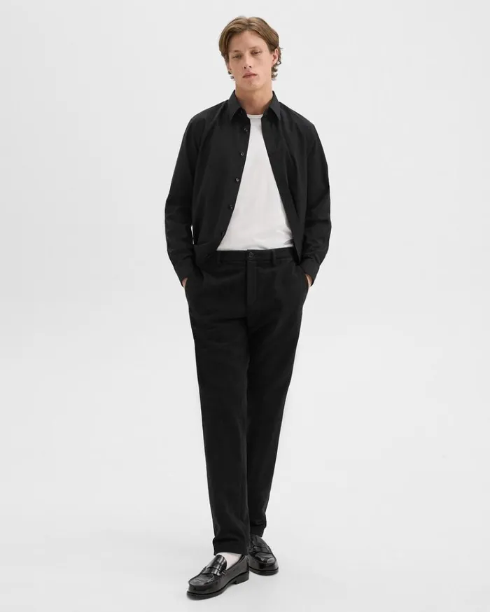 Theory Zaine Pant In Moleskin Twill Black Men Pants