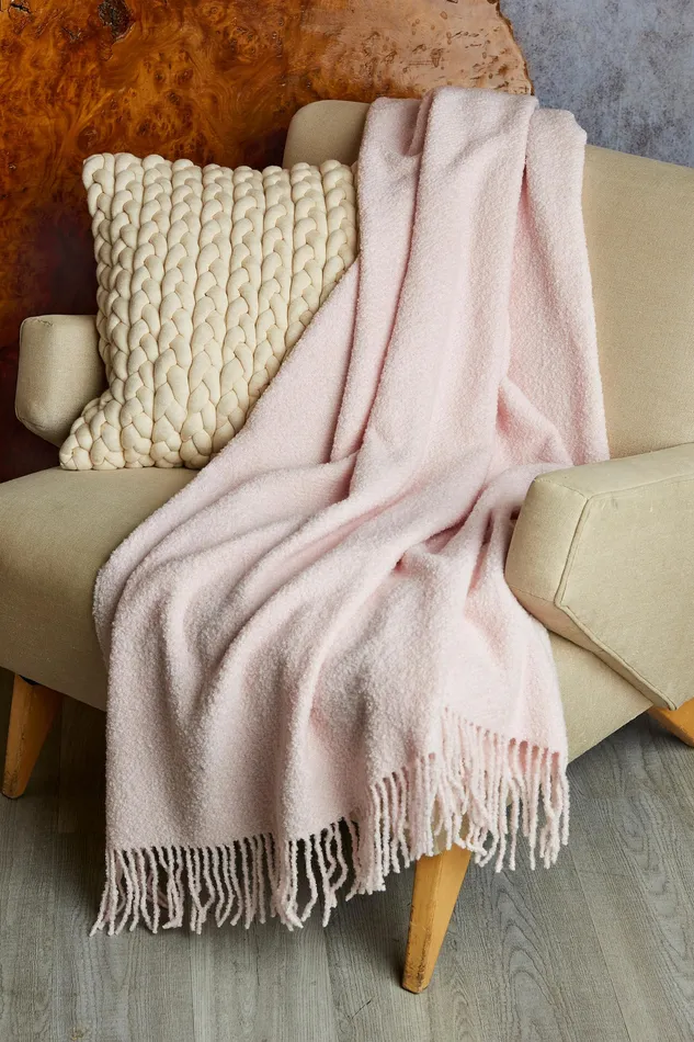 Throws Women Elie Tahari Alpaca Boucle Throw PINK